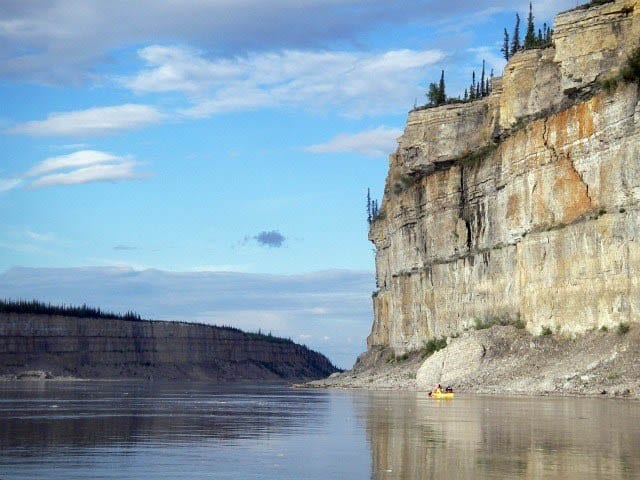 cliffs "Dramatic cliffs along the Mackenzie River"