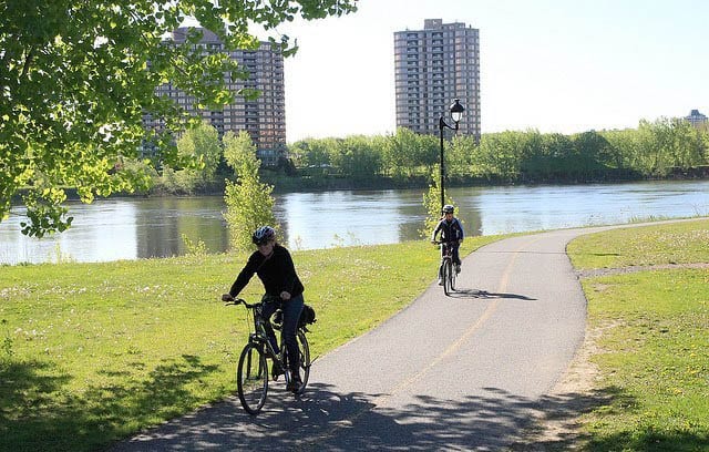 "Scenic bike path in Montreal"
