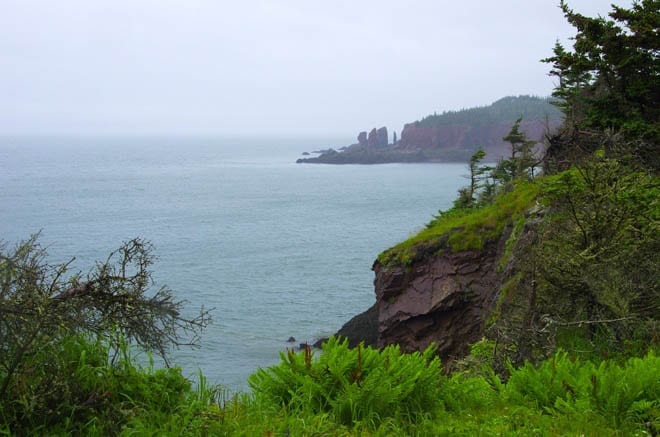 "The Three Sisters are off in the distance; I'd kayaked here just a few days earlier"