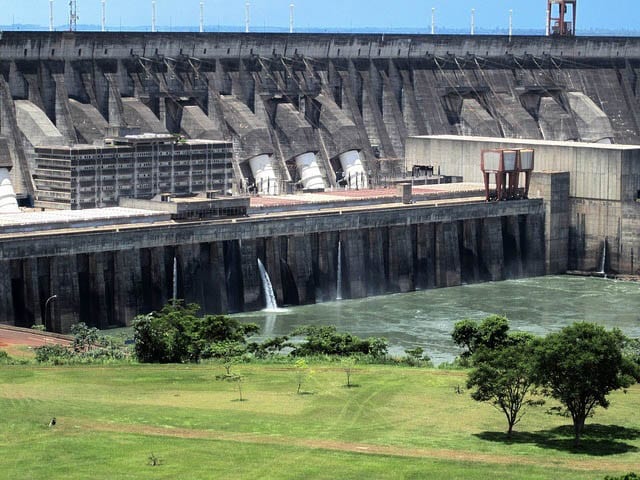 "The Itaipu Dam on the border of Brazil and Paraguay"