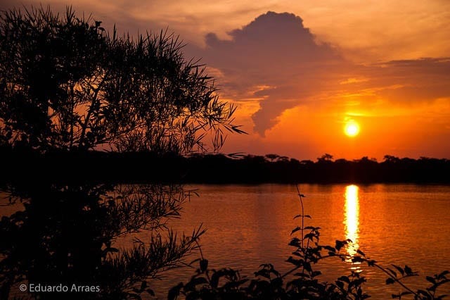 "Sunset on the Amazon River in Brazil"