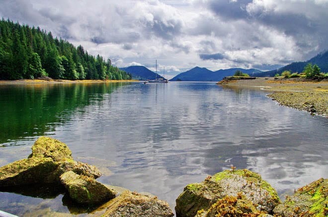 "Our boat ride out to Rose Harbour - the start of our one week kayaking tour starts here"