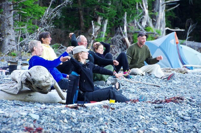 "Simple pleasures - hit the rock off the piece of driftwood while sitting (or standing or left arm only...)"