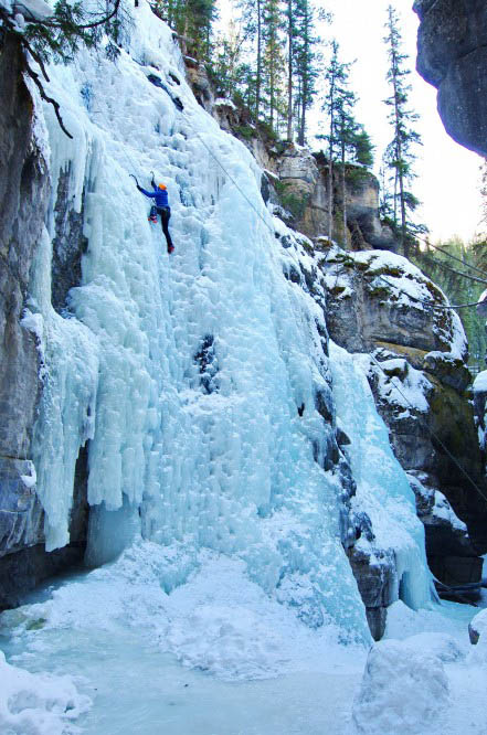 That's me iceclimbing in maligne Canyon