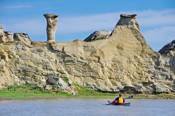 Canoeing the Milk River through Writing-on-Stone Provincial Park