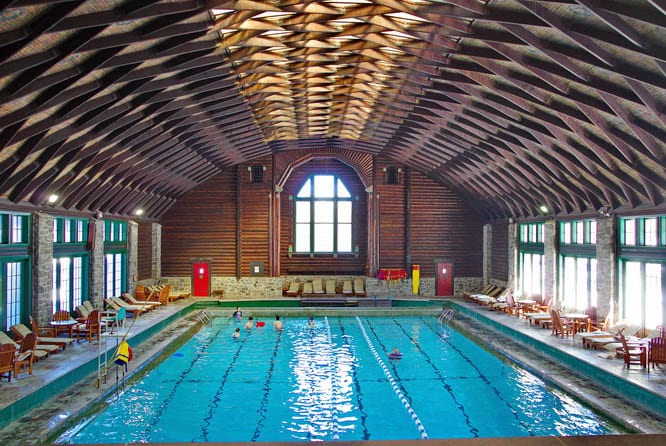Beautiful roof over the swimming pool - Fairmont Chateau Montebello