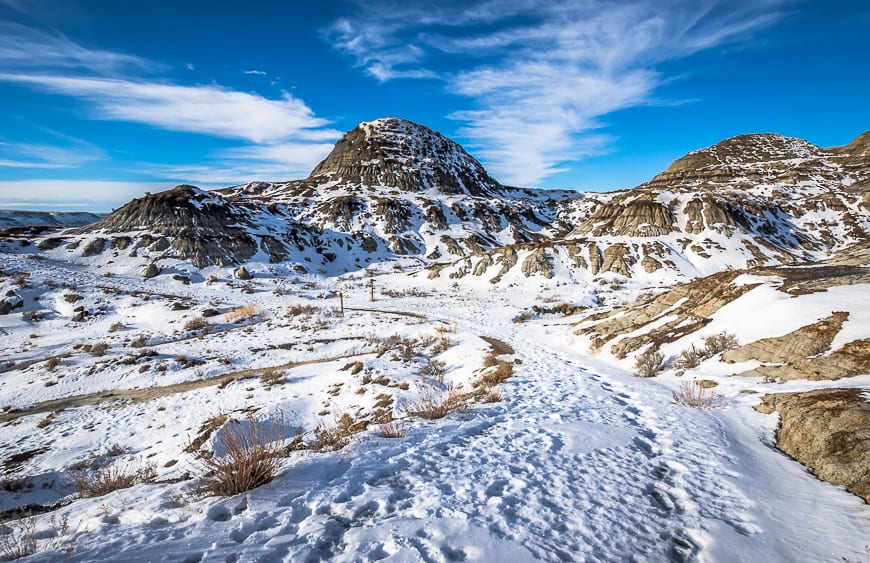 A Winter Hike in the Canadian Badlands of Alberta