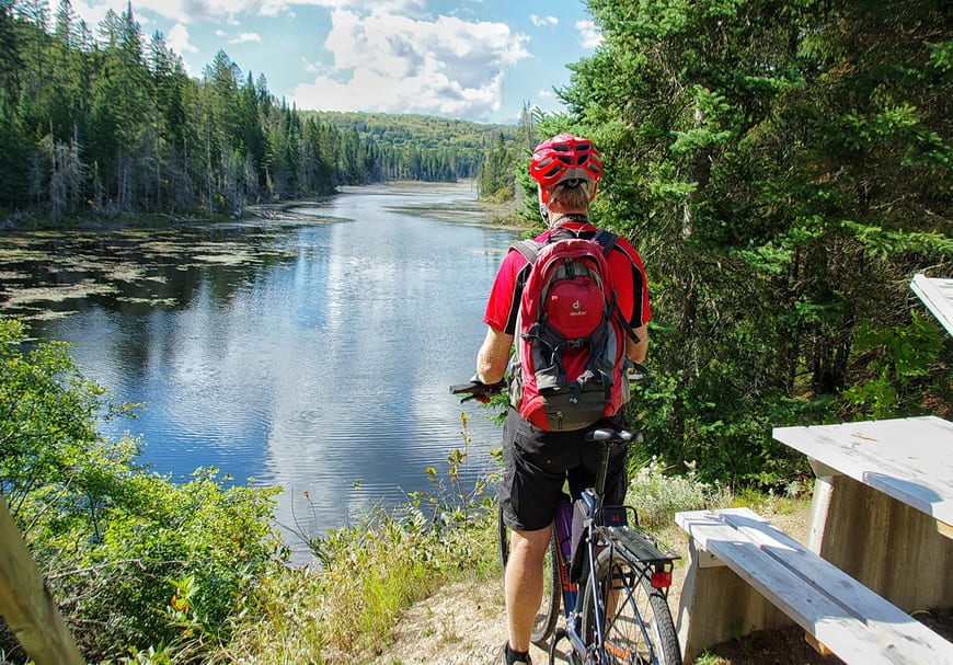 Biking Le P'tit Train du Nord in the Laurentians