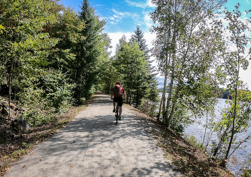 Biking Le P'tit Train du Nord in the Laurentians